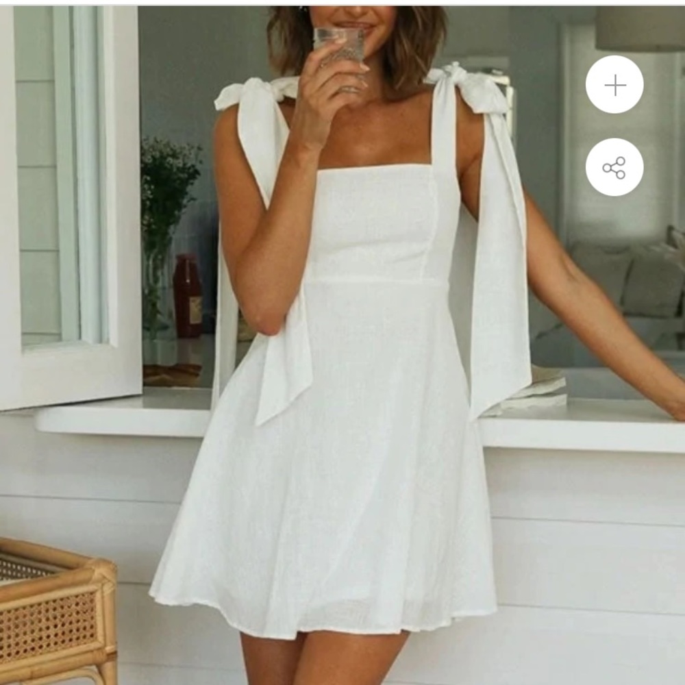 White Tie Up Dress